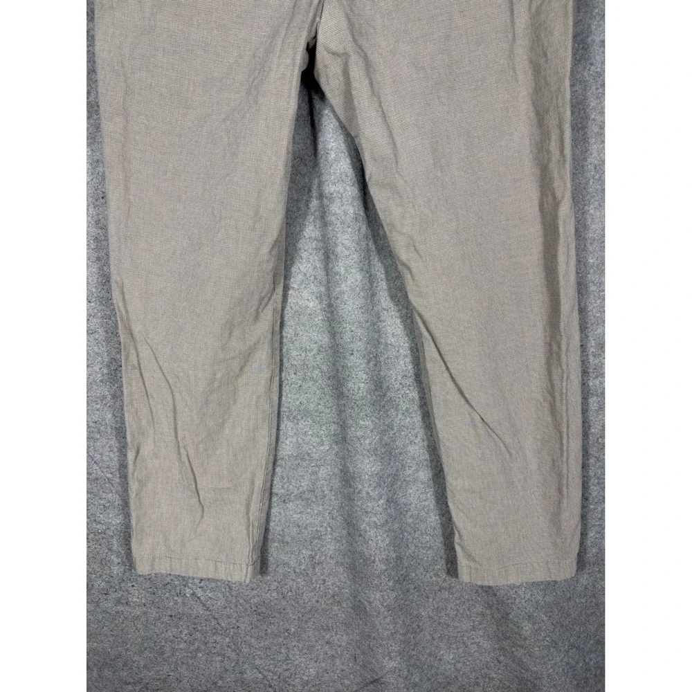 Banana Republic Kentfield Pant Mens 34x30 Tan Micro Houndstooth Chino Trousers